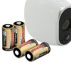 Tenergy Battery 4pk Li-ion rechargeable batteries 3.7V 650mAh RCR123A Works with Arlo HD Security Cameras (VMC3030) - image 3 of 3