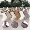 6 Pcs 18 Inch Large Neutral Plush Faux Stockings with Name, Rustic Farmhouse Xmas Stocking Personalized Modern - 3 of 4