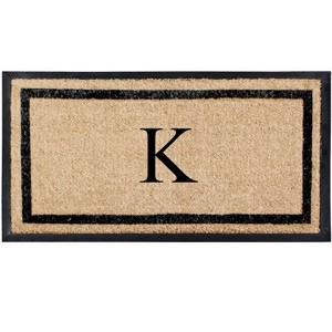 A1HC Natural Coir & Rubber Doormat for Outdoor Indoor Entrance, Long Lasting Easy to Clean Front Door Mat 24x48, Monogrammed - 1 of 4