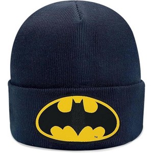 Beanie for Kids and Adults Winter Hat – Beanie with Batman Patch Licensed (One Size) - 1 of 4