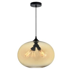 CWI Lighting Glass 4 Light Down Pendant With Amber Finish - 1 of 4