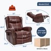 ChicFurnit Living Room Chair Arm Accent Chair Manual Recliner Rocker Swivel Body Massage Genuine Leather for Living Room, 30.31"*23.23"*22.05" - 3 of 4