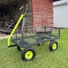 Yard Tuff 2-in-1 Jumbo Gardening Utility and Yard Wagon Cart with 1000 lb. Capacity, Heavy Duty Steel Mesh Deck, and Welded Steel Rims, Grey - 3 of 4