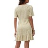 Anna-Kaci Women's Short Sleeve V-Neck Mini Dress with Ruffle Hem and Abstract Print - 4 of 4