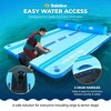 Solstice Original Floating Inflatable Dock, RISE Swimming Platform, 10 x 8 Foot Water Mat Swim Raft with Integrated Backrest and Mesh Entryway - 4 of 4
