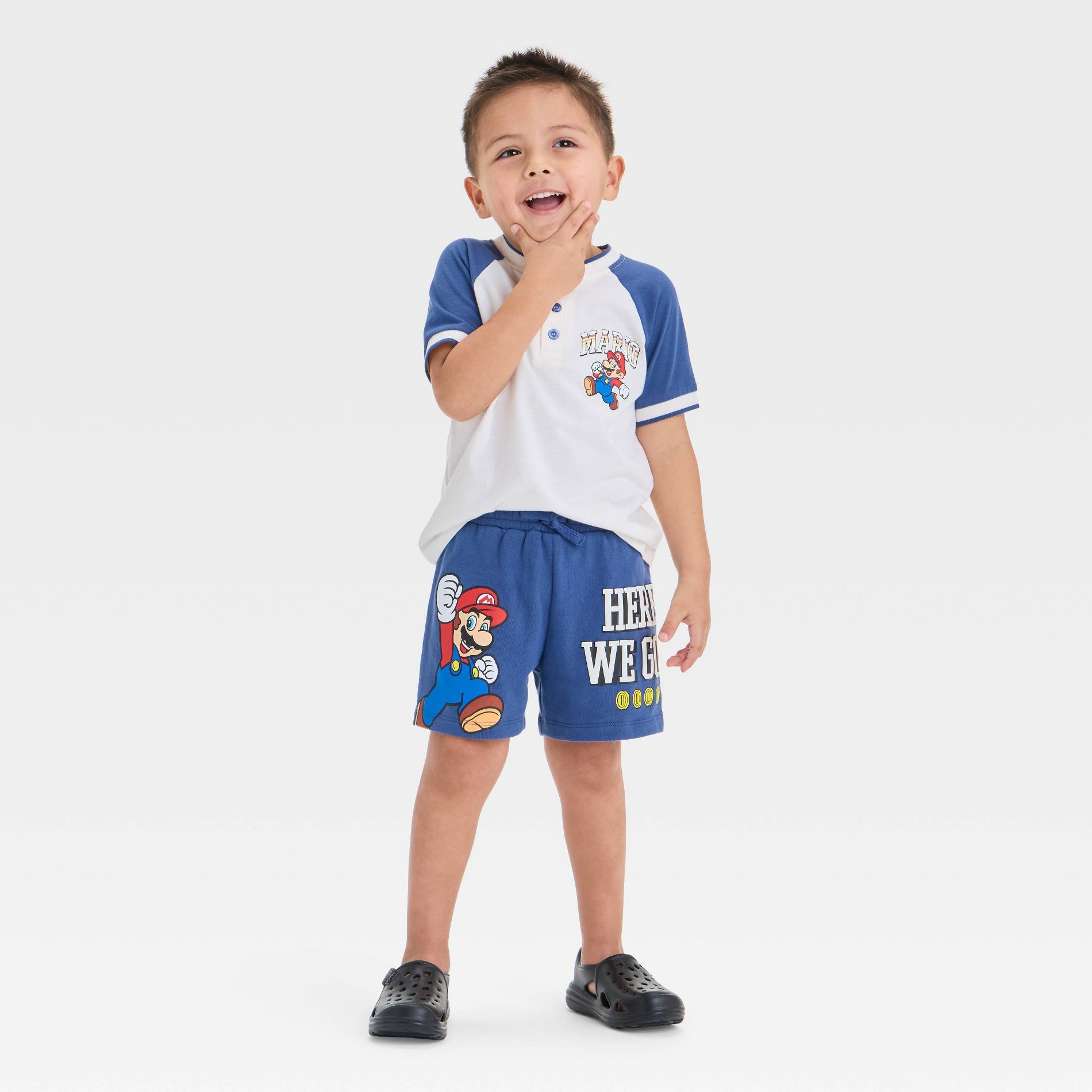 Toddler Boys' 2pc Nintendo Super Mario Top & Shorts Set - Blue