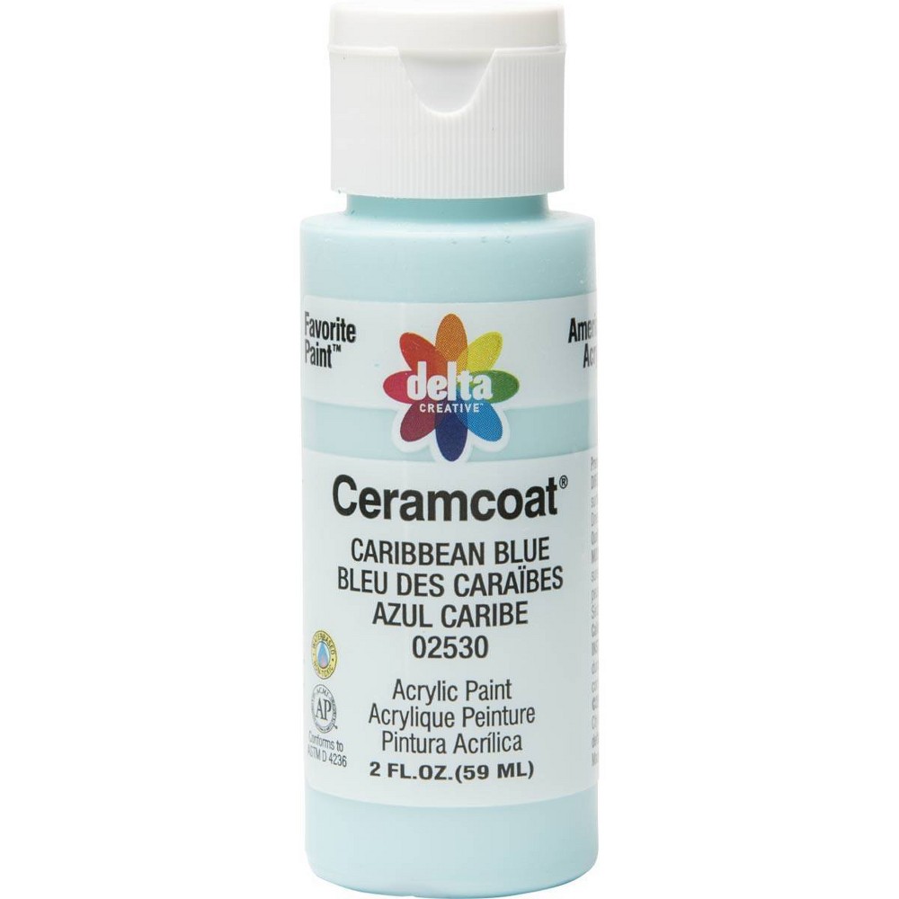 2 fl oz Acrylic Craft Paint Caribbean Blue - Delta Ceramcoat: Non-Toxic Water-Based, Art & Stationery, Ages 13+