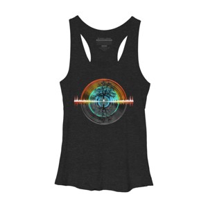 Women's Design By Humans Color Nature Sounds Night Oak Tree By Maryedenoa Racerback Tank Top - 1 of 2