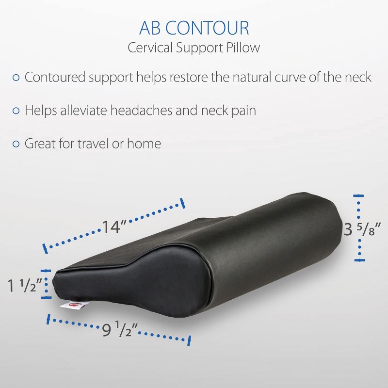 Core Products AB Contour Cervical Support Pillow, Black Vinyl, 5 of 7