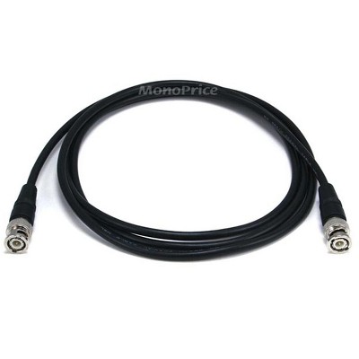 Monoprice Video Cable - 6 Feet - Black | RG-58 and Transceiver Cable, 50 Ohm, 48 Percent Braided Aluminum Shielding