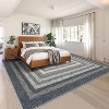Washable Modern Border Area Rug Non Slip Low Pile Foldable Indoor Carpet Stain Resistant Soft Floor Mat for Bedroom Nursery - 3 of 4