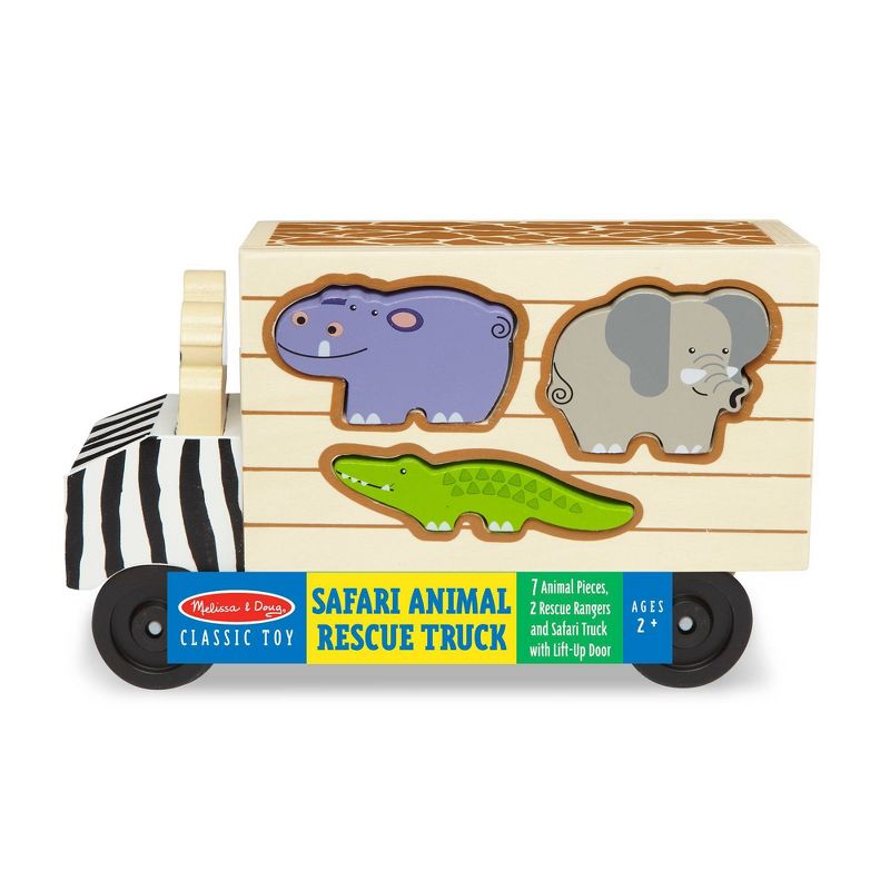 Melissa &#38; Doug Animal Rescue Shape-Sorting Truck - Wooden Toy With 7 Animals and 2 Play Figures, 4 of 16