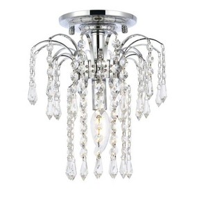 Elegant Lighting Falls 1 light Chrome Flush Mount Clear Royal Cut Crystal - 1 of 4