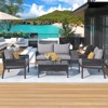 Aukfa Premium 4-piece Rope Patio Set, Comfortable Thick Cushions, Tempered Glass Tabletop, Suitable For Outdoor and Backyard Porch Balcony Use - 2 of 4