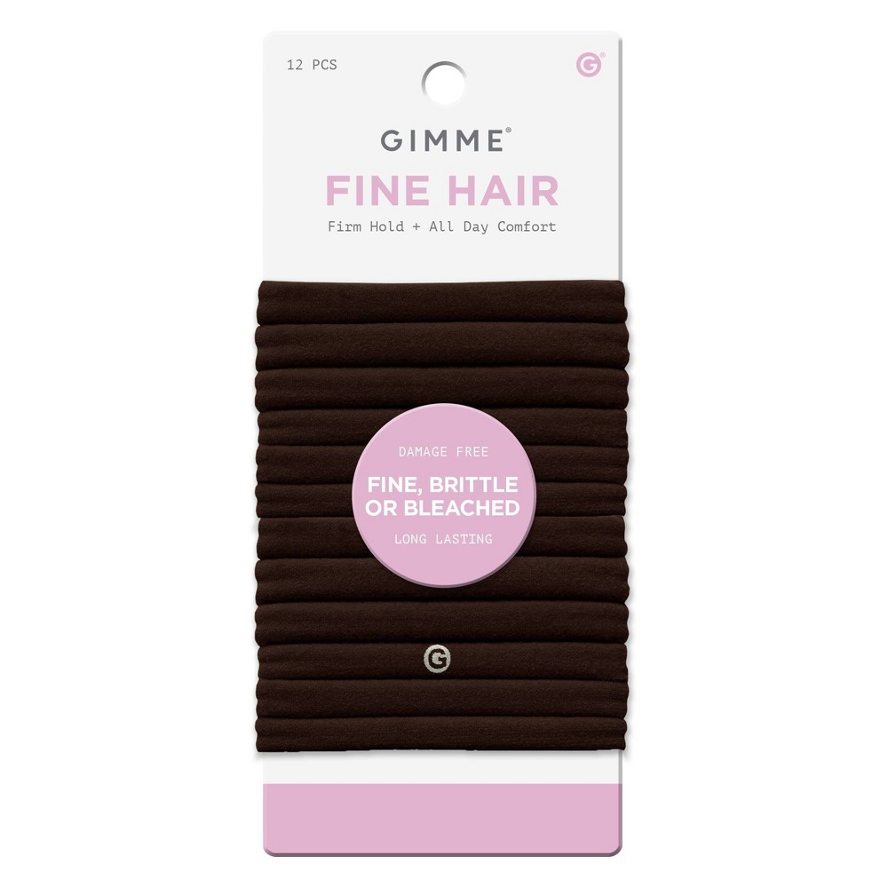 Photos - Hair Styling Product Gimme Beauty Fine Hair Band - Dark Brown - 12pk