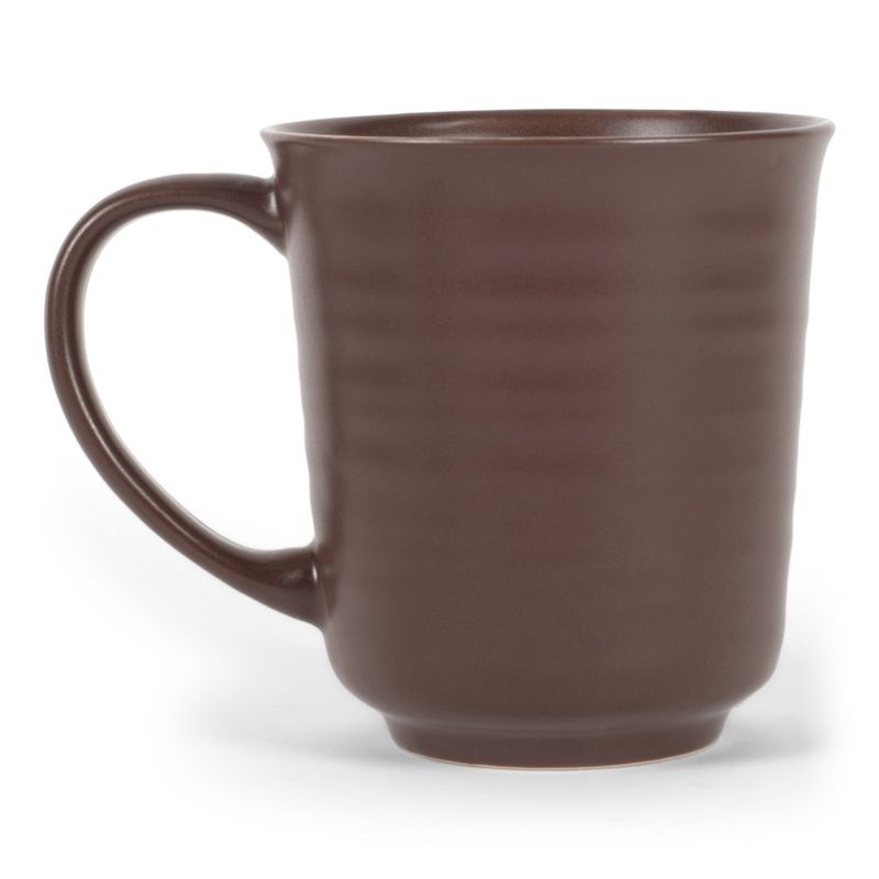 Elanze Designs Brown Matte Glaze Finish 17 ounce Stoneware Coffee Cup Mugs Set of 4, 2 of 6