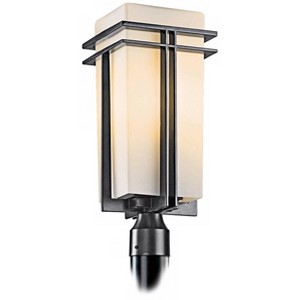 Kichler Tremillo 20" Black and Opal Glass Modern Outdoor Post Light - 1 of 1