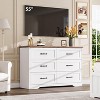 Farmhouse Modern Tall Dresser, Wooden Chest of Drawers with Metal Handles, Natural Texture Storage for Bedroom/Living Room/Kids - 4 of 4