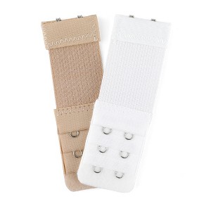 INSPIRE CHIC Women's Elastic Bra Hook Strap Extensions 3 Rows 2 Pcs - 1 of 4