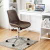 Costway Mid Back Office Chair Armless Adjustable PU Leather Task Swivel Chair - 2 of 4