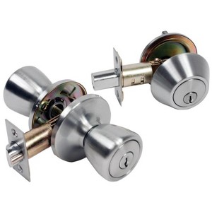 Home Plus Satin Chrome Knob and Deadbolt Set 1-3/4 in. - 1 of 1