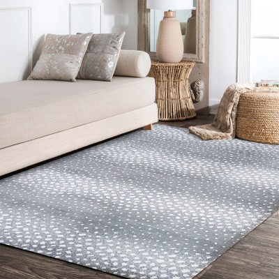 Modern Abstract Antelope 8' x 10' Gray Synthetic Area Rug