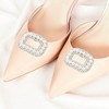Unique Bargains Pearl Square with Detachable Clip Shoe Accessories Silver Tone White 2 Pcs - 2 of 4