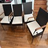 MOEPISY Set of 2 Outdoor PE Wicker Chair with Acacia Wood Armrests - 4 of 4