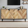 Modern Free Standing Accent Cabinet – Buffet Cabinet with Drawers & Doors, Wood Finish Sideboard for Dining Room, Entryway, or Living Room Storage - 2 of 4