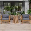 NAYSAYE Patio Chaise Lounges Outdoor Wood Leisure Set with Cushions and Side Table for Backyard Balcony, Gray and Teak, 28.7"*27.9"*24" - 2 of 4