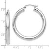 Black Bow Jewelry 4mm x 34mm (1 5/16 Inch) 14k White Gold Classic Round Hoop Earrings - 4 of 4