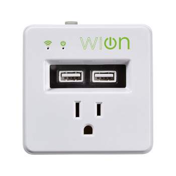 Wion 15 Amps Indoor Grounded Outlet WiFi Receptacle and 2 USB Chargers with Multiple On/Off Setting, Countdown, Vacation, & Sunrise/Sunset Schedules