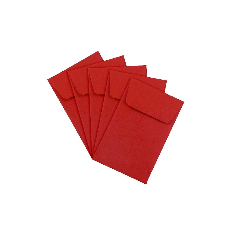JAM Paper #1 Coin Business Colored Envelopes 2.25 x 3.5 Red Recycled 356730632, 3 of 5