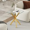 Dolonm 17.72" Square Tempered Glass End Table with Metal Legs, Set of 2, Modern Living Room Side Tables - 3 of 4