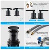 8-Inch 3 Hole 2-Handles Widespread Waterfall Bathroom Faucets for Sink with Pop Up Drain - 4 of 4