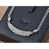 Anna-Kaci Women's Silver Tone Necklace with Braided Crystal Accents, Adjustable Chain, Sparkling and Elegant Design - Gold Leaf - 3 of 4