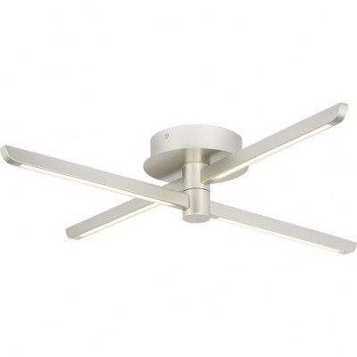 Progress Lighting Pivot Collection 4-Light LED Flush Mount, Burnished Nickel, Steel, Rotating Arms, 25" Diameter