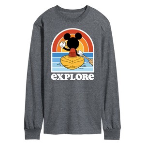 Men's - Disney - Mickey Mouse Exploration Long Sleeve Graphic T-Shirt - 1 of 4