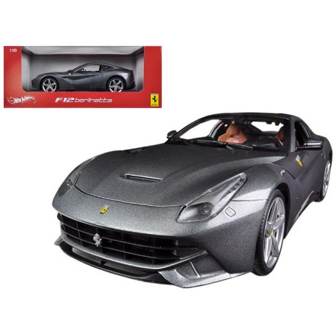 Ferrari F12 Berlinetta Grey 1/18 Diecast Car Model by Hot Wheels