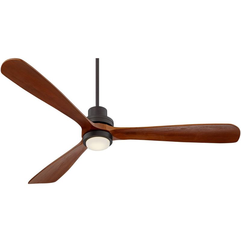 66" Casa Vieja Delta-Wing XL Rustic Farmhouse Indoor Ceiling Fan with LED Light Remote Control Oil Rubbed Bronze Walnut Wood for Living Room Kitchen, 5 of 10