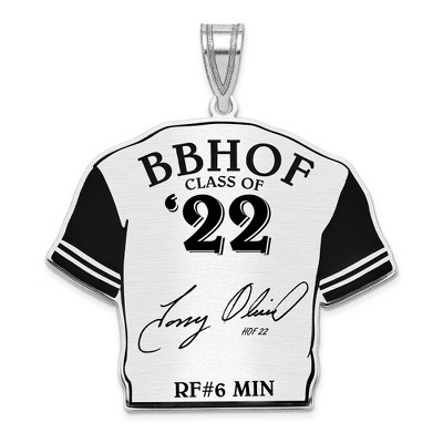 Black Bow Jewelry Sterling Silver Tony Oliva Signature Enamel Jersey Pendant