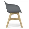 24 inch Wide Contemporary Outdoor Dining Chair in Plastic ( Set of 2 ) in Pebble Grey for the Dining Room - 4 of 4