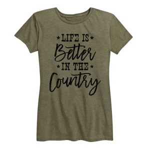 Women's - Instant Message - Life is Better in the Country Short Sleeve Graphic T-Shirt - 1 of 4