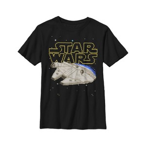 Boy's Star Wars Pixel Millennium Falcon T-Shirt - 1 of 4