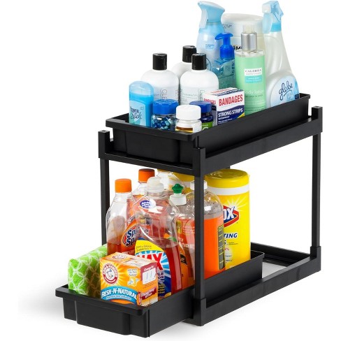 Iris Usa 2-tier Under Sink Organizer, 1 Pack, Storage With Sliding ...