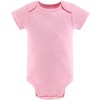 The Peanutshell Baby Girl Short Sleeve Bodysuits, 5-Pack, Pink, Cheetah/Pink Floral, Newborn to 24 Months - 3 of 4