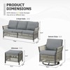 Buenhomino 5-Piece Patio Set – Sofa, 2 Swivel Chairs & 2 Ottomans, UV-Resistant Resin Wicker with Powder-Coated Steel Frame - 3 of 4