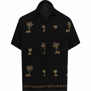 LA LEELA Men's Hawaiian Shirt Fashion Button Down Short Sleeves Holidays Aloha Party Casual Tops Summer Beaches Shirts for Mens - 1 of 4
