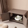 VisioGear Cat Litter Box Enclosure, Litter Box Furniture Hidden with Barn Door, Wooden Cat House, End Table, Greige, 31.5"*19.7"*19.7" - 4 of 4