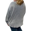 Women's Waffle Knit Bubble Sleeve Pullover Sweater - SHE + SKY - 2 of 2